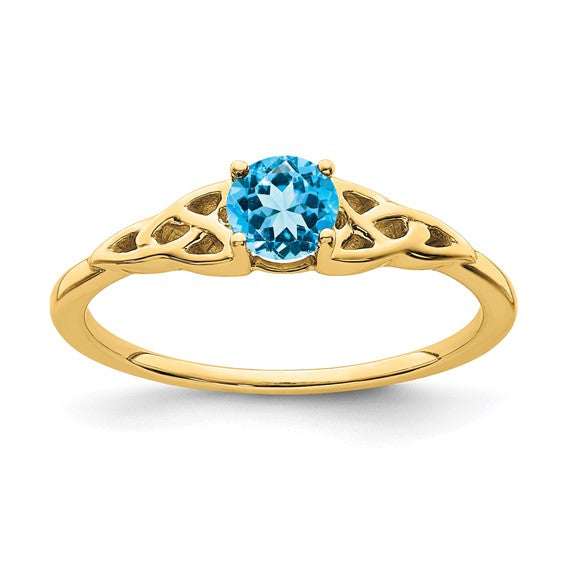 10k or 14k Gold 4.5mm Round Gemstone Celtic Knot Side Rings-RM7396-BT-1Y-Chris's Jewelry