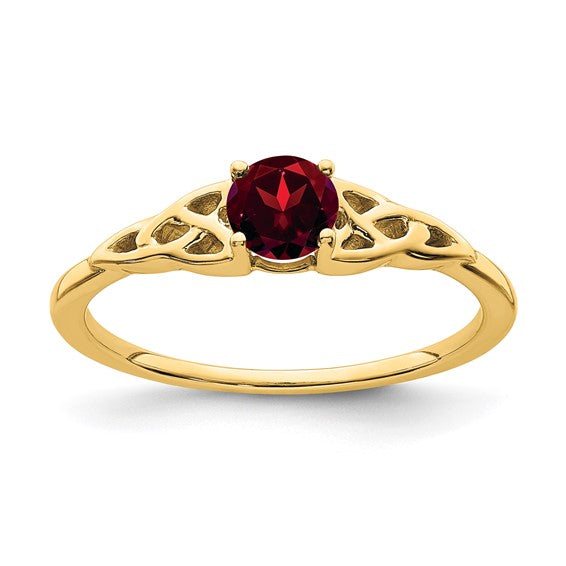 10k or 14k Gold 4.5mm Round Gemstone Celtic Knot Side Rings-RM7396-GA-1Y-Chris's Jewelry