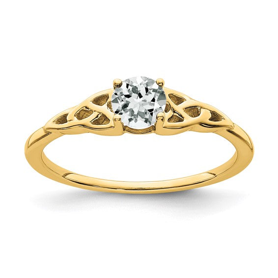 10k or 14k Gold 4.5mm Round Gemstone Celtic Knot Side Rings-RM7396-WT-1Y-Chris's Jewelry