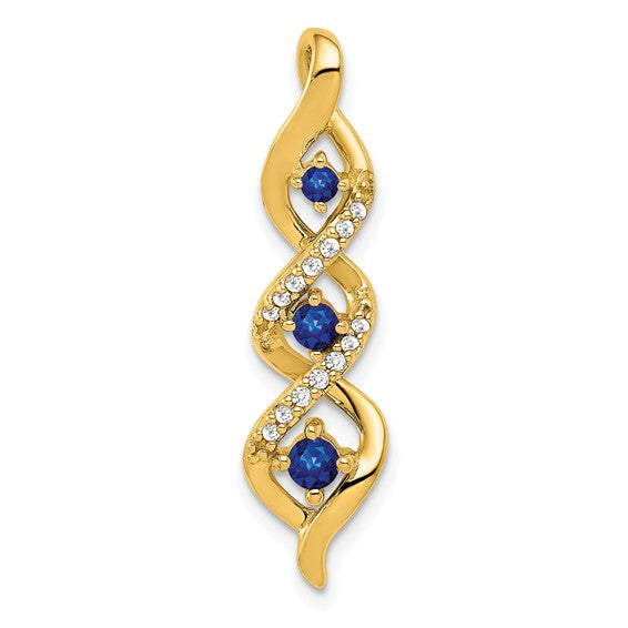 10k or 14k Gold Diamond & Gemstone Chain Slide Pendants-PM5264-SA-008-YA-Chris's Jewelry