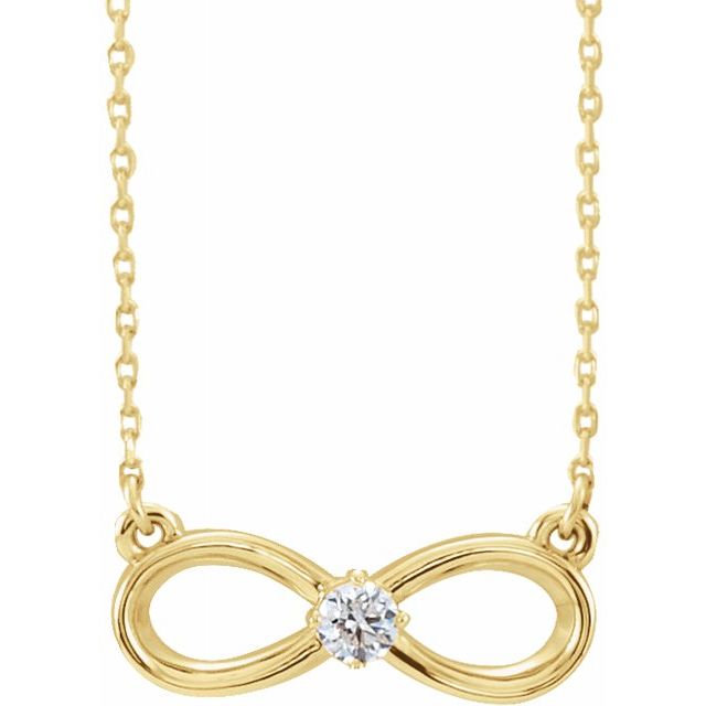 14K Gold 1/10 CT Diamond Infinity Inspired 16-18" Necklace-86581:606:P-Chris's Jewelry