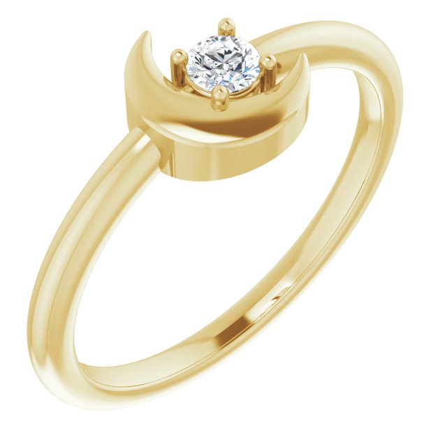14K Gold 1/10 CT Natural Diamond Celestial Ring-Chris's Jewelry