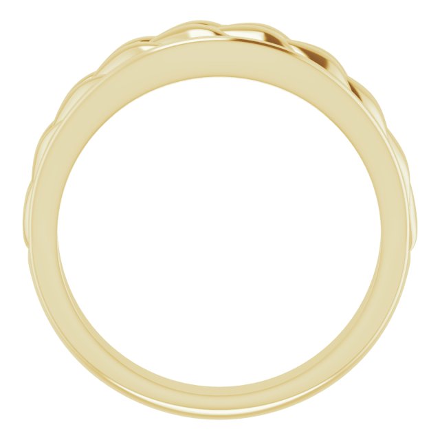 14K Gold Braided Ring Yellow Rose White-Chris's Jewelry