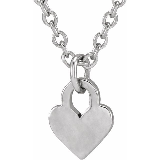14K Gold Engravable Heart 16-18" Necklace-88092:100:P-Chris's Jewelry