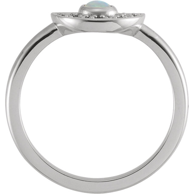 14K Gold Ethiopian Opal & Pink Sapphire Fan Ring-Chris's Jewelry