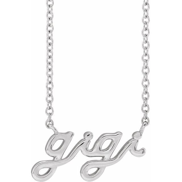 14K Gold Lowercase Script Gigi 18" Necklace-88063:113:P-Chris's Jewelry