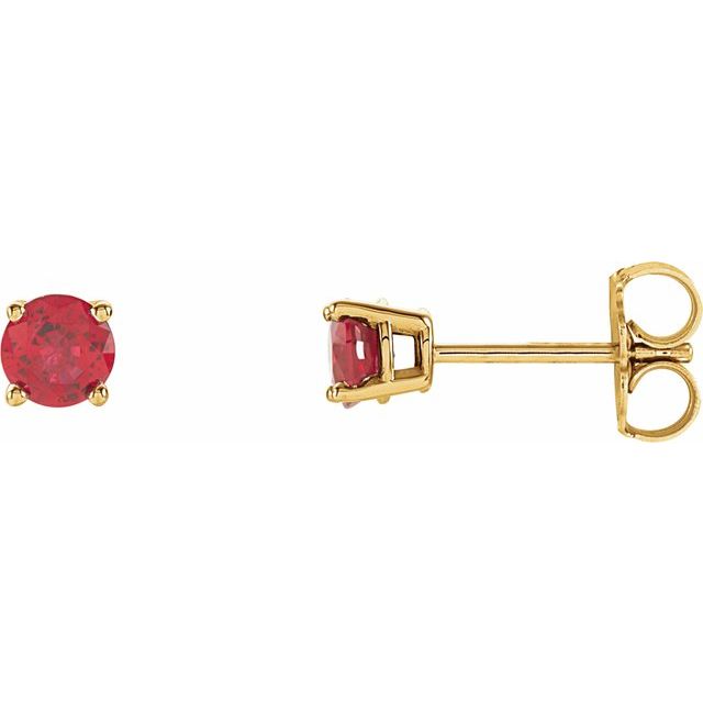 14K Gold Round Gemstone Earrings-1874:70171:P-Chris's Jewelry
