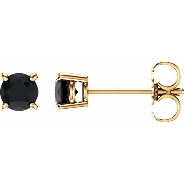 14K Gold Round Gemstone Earrings-1874:70153:P-Chris's Jewelry