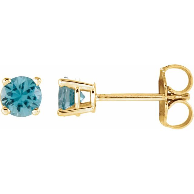14K Gold Round Gemstone Earrings-1874:70129:P-Chris's Jewelry