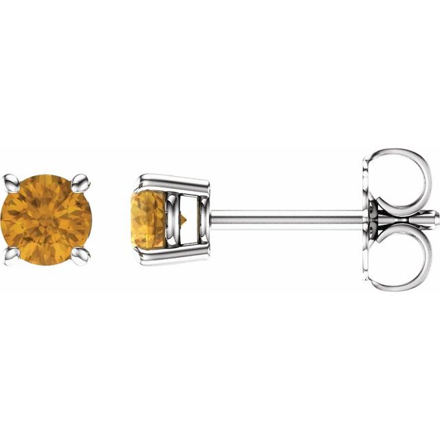 14K Gold Round Gemstone Earrings-1874:70146:P-Chris's Jewelry
