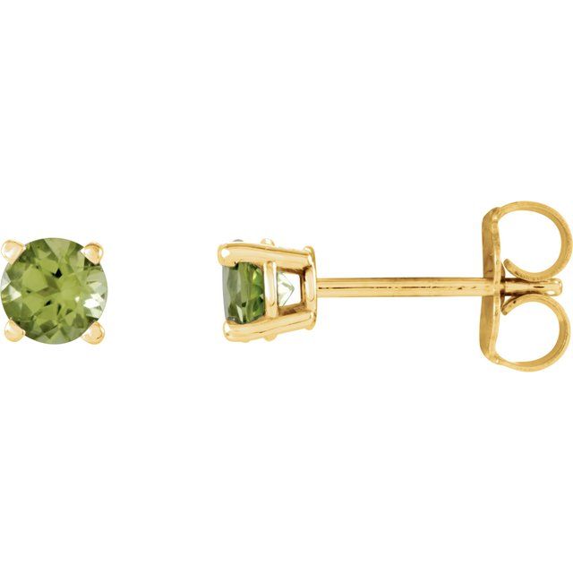 14K Gold Round Gemstone Earrings-1874:70141:P-Chris's Jewelry