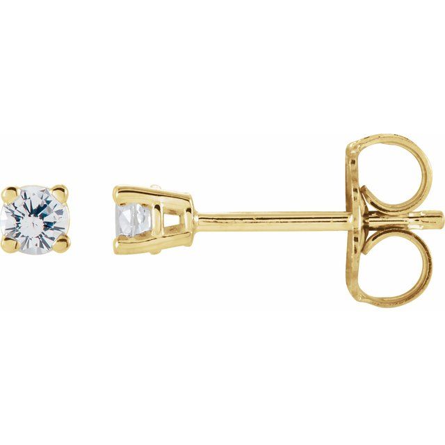 14K Gold Round Gemstone Earrings-Chris's Jewelry