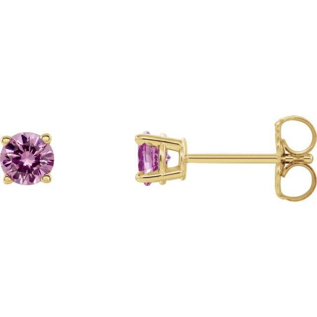 14K Gold Round Gemstone Earrings-1874:70037:P-Chris's Jewelry