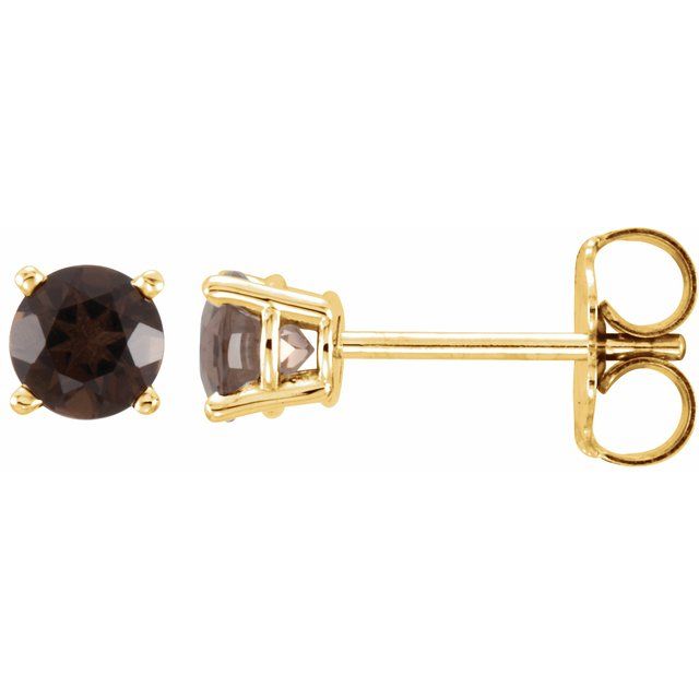 14K Gold Round Gemstone Earrings-1874:70165:P-Chris's Jewelry