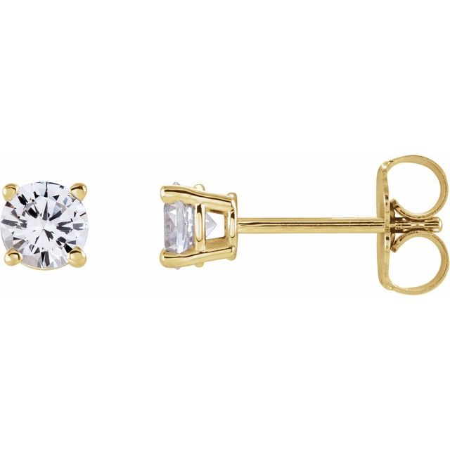 14K Gold Round Gemstone Earrings-1874:70165:P-Chris's Jewelry