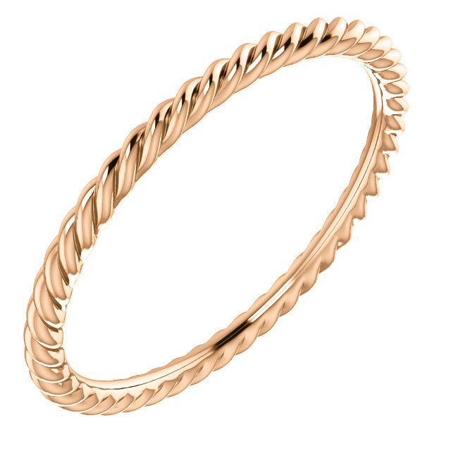 14K Gold Skinny 1.3mm Rope Band - White, Rose or Yellow Gold-51695-Chris's Jewelry