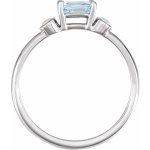 14K White Gold 6x4 mm Natural Sky Blue Topaz & Natural White Opal Ring-72338:117:P-Chris's Jewelry