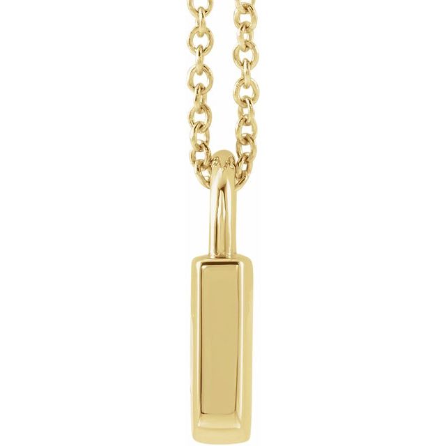 14K Yellow Gold 12.02x8 mm Engravable Initial Lock Pendant 16-18" Necklace-87184:110:P-Chris's Jewelry