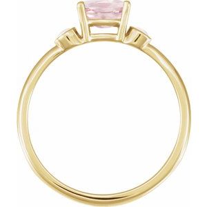 14K Yellow Gold 6x4 mm Natural Pink Morganite & Natural White Opal Ring 14K Yellow Gold 6x4 mm Natural Pink Morganite & Natural White Opal Ring