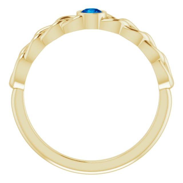 14K Yellow Gold Natural Blue Sapphire Curb Chain Ring-72328:102:P-Chris's Jewelry