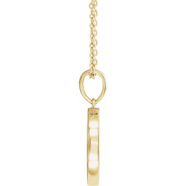 14K Yellow Gold Petite Multi-Gemstone Celestial Coin 18" Necklace-88044:103:P-Chris's Jewelry