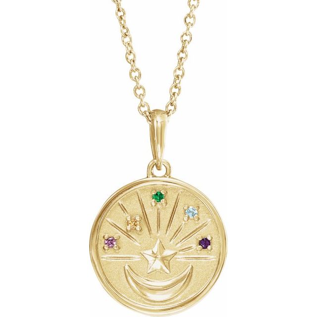 14k Mexico deals yellow gold necklace with gemstones