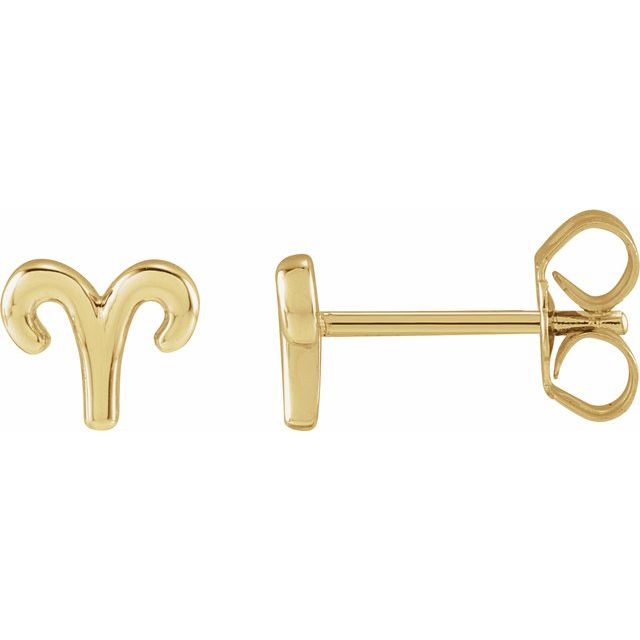 14K Yellow Gold Zodiac Earrings-688885:133:P-Chris's Jewelry