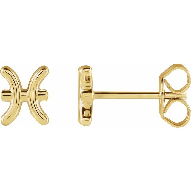 14K Yellow Gold Zodiac Earrings-688885:115:P-Chris's Jewelry