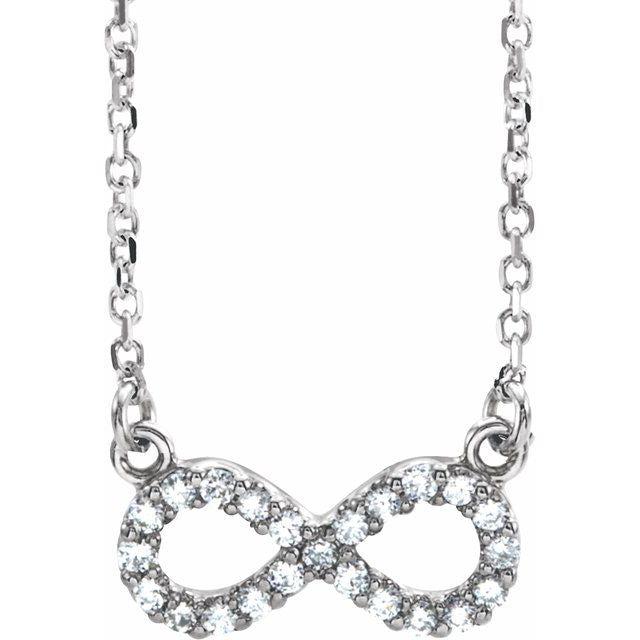 14k Gold 1/10 CTW Diamond Infinity-Inspired 16" Necklace-67072:84405:P-Chris's Jewelry