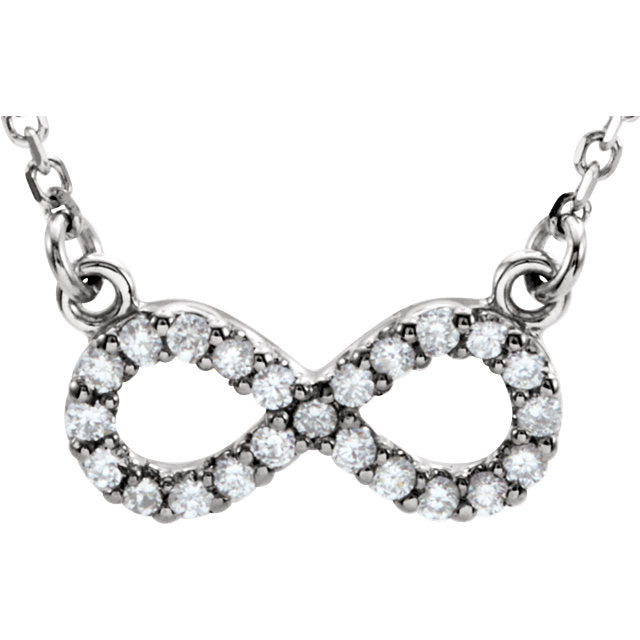 14k Gold 1/10 CTW Diamond Infinity-Inspired 16" Necklace-Chris's Jewelry