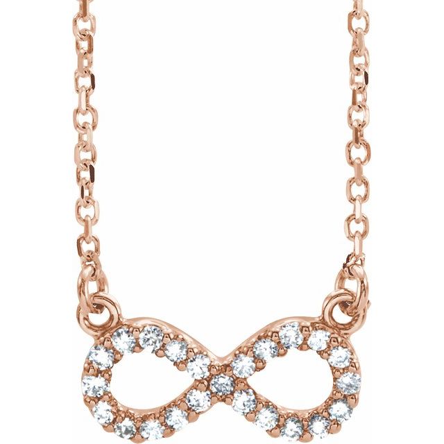 14k Gold 1/10 CTW Diamond Infinity-Inspired 16" Necklace-67072:84407:P-Chris's Jewelry