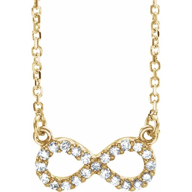 14k Gold 1/10 CTW Diamond Infinity-Inspired 16" Necklace-67072:84406:P-Chris's Jewelry