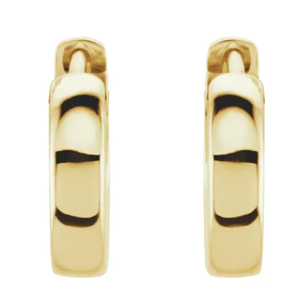 14k Gold 11.5 mm Hinged Huggie Hoop Earrings-Chris's Jewelry