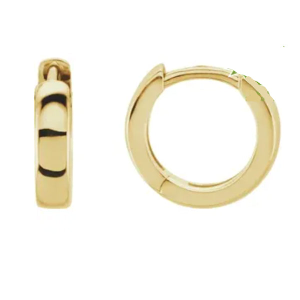 14k Gold 11.5 mm Hinged Huggie Hoop Earrings-20007:27504200:P-Chris's Jewelry