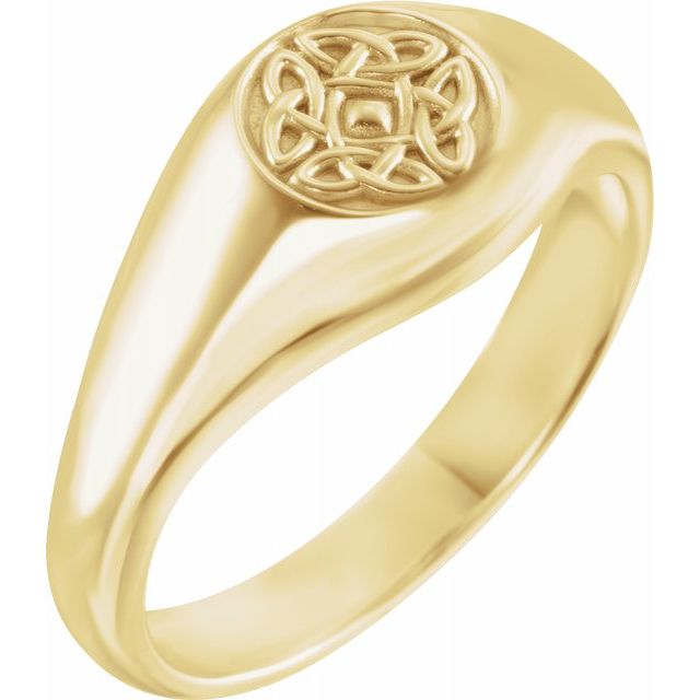 14k Gold 13.5 mm Celtic-Inspired Ring-9867:102:P-Chris's Jewelry