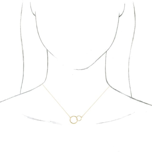 14k Gold 20x14 Interlocking Circle 16-18" Necklace-Chris's Jewelry