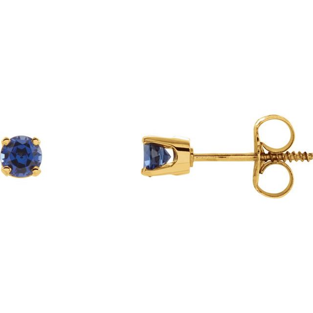 14k Gold 3mm Round Birthstone Youth Screw Back Earrings-651643:70049:P-Chris's Jewelry