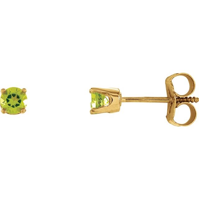 14k Gold 3mm Round Birthstone Youth Screw Back Earrings-651643:70046:P-Chris's Jewelry