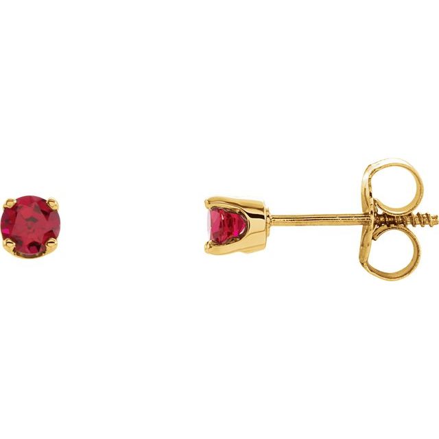 14k Gold 3mm Round Birthstone Youth Screw Back Earrings-651643:70043:P-Chris's Jewelry