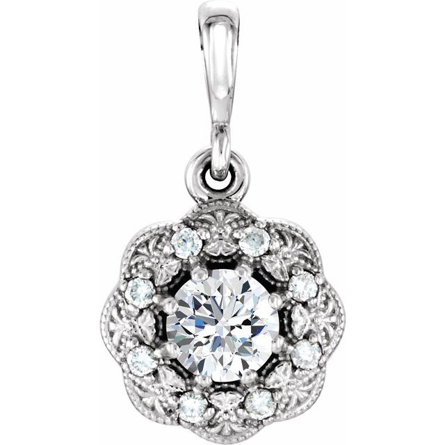 14k Gold Gemstone & .06CTW Diamond Pendants-86244:6009:P-Chris's Jewelry