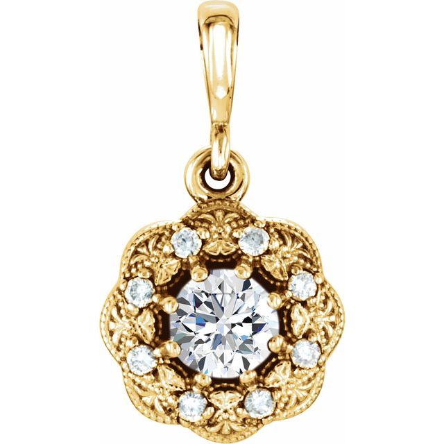 14k Gold Gemstone & .06CTW Diamond Pendants-86244:6012:P-Chris's Jewelry