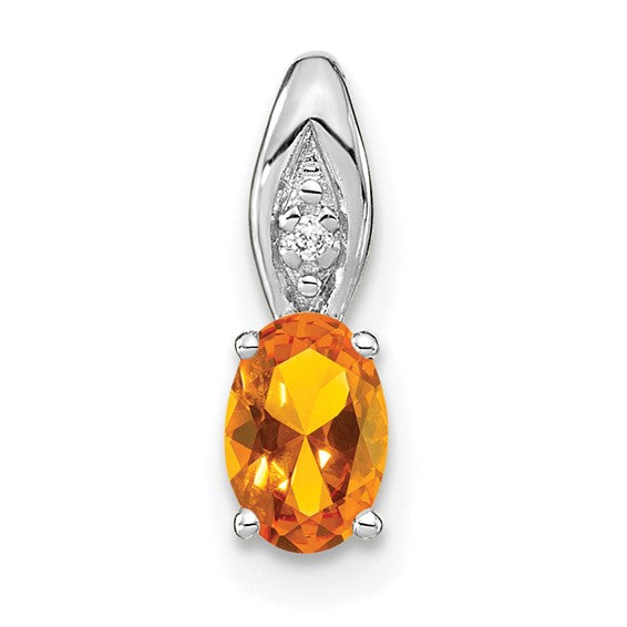 14k Gold Genuine Oval Gemstone & Diamond Pendants-Chris's Jewelry