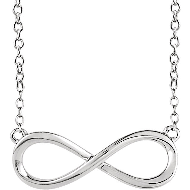14k Gold Infinity 18" Necklace - White, Yellow or Rose-85947:1001:P-Chris's Jewelry