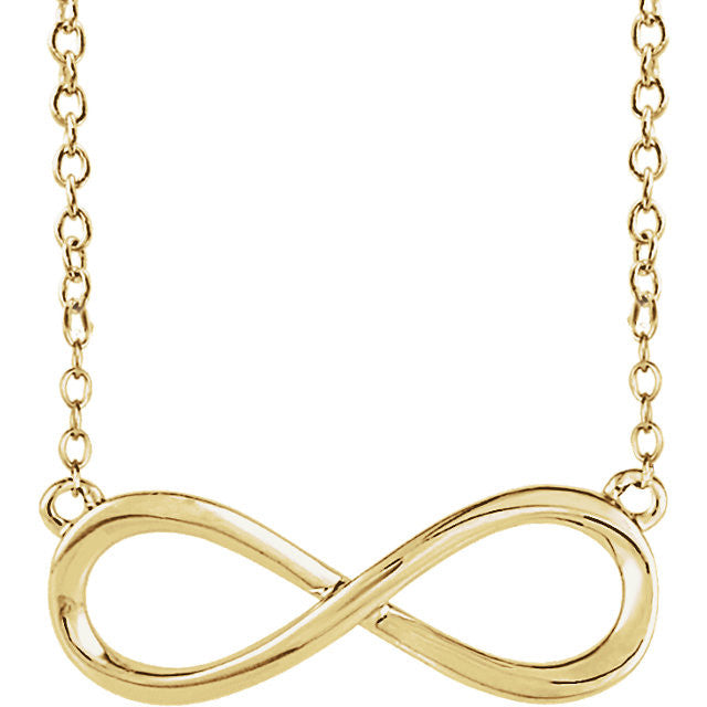 14k Gold Infinity 18" Necklace - White, Yellow or Rose-85947:1000:P-Chris's Jewelry