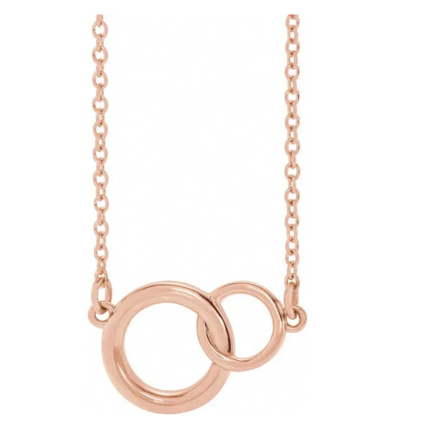 14k Gold Interlocking Circle Necklace-86742:618:P-Chris's Jewelry