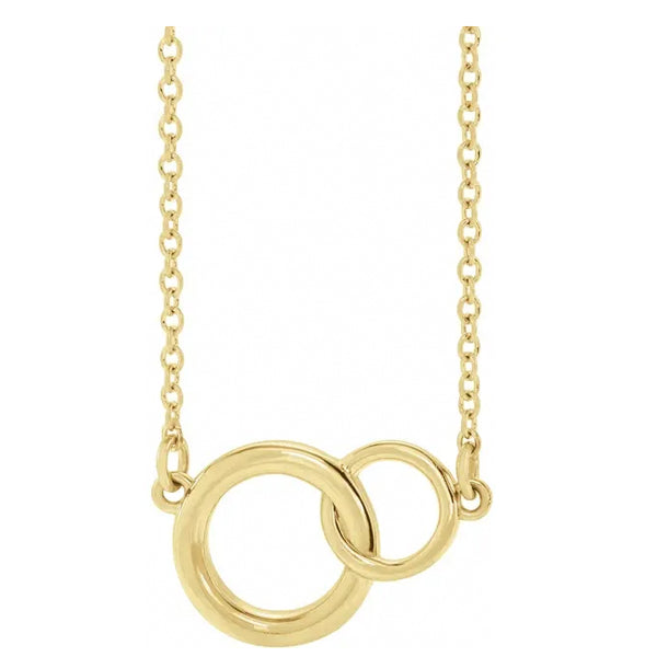 14k Gold Interlocking Circle Necklace-86742:616:P-Chris's Jewelry