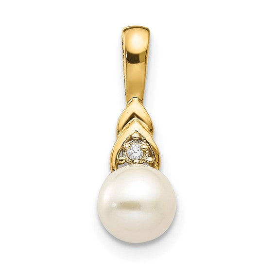 14k Gold Oval Gemstone and Diamond Pendants-XBS269-Chris's Jewelry