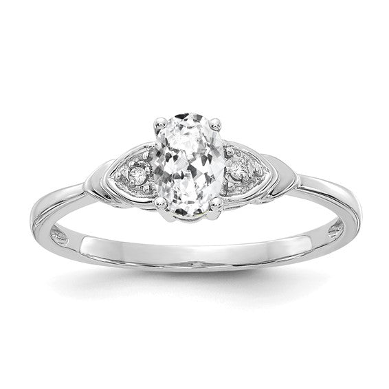 14k Gold Oval Genuine Gemstone Diamond Rings-XBS231-Chris's Jewelry