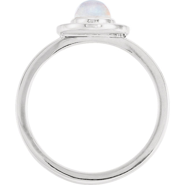 14k Gold Oval Rainbow Moonstone Diamond Halo Ring - White, Yellow or Rose or Platinum-Chris's Jewelry