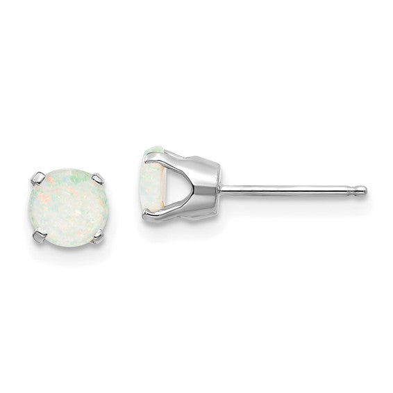 14k Gold Round Genuine Stone Birthstone Stud Earrings - Various Sizes-XBE141-Chris's Jewelry